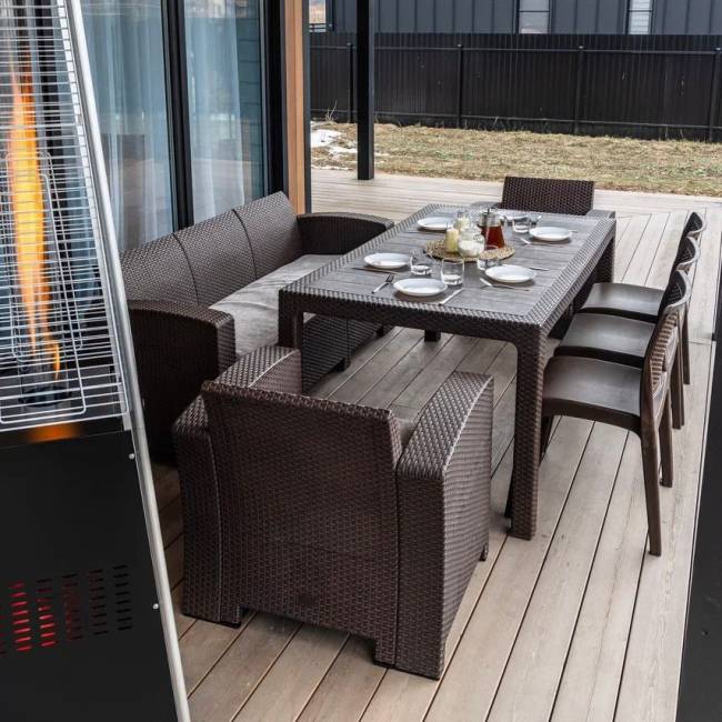 Комплект LANA DINING XL коричневый Комплект LANA DINING XL коричневый