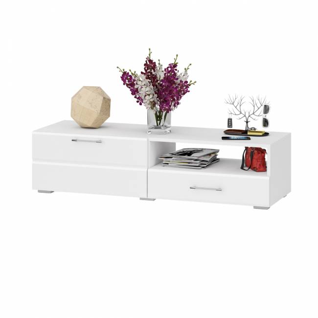 Тумба под ТВ Ларго 1,4 цвет белый/белый глянец Тумба под ТВ Ларго 1,4 цвет белый/белый глянец