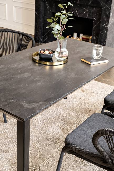 "Венето" обеденная группа на 4 персоны со стульями "Милан", каркас темно-серый, роуп темно-серый "Венето" обеденная группа на 4 персоны со стульями "Милан", каркас темно-серый, роуп темно-серый