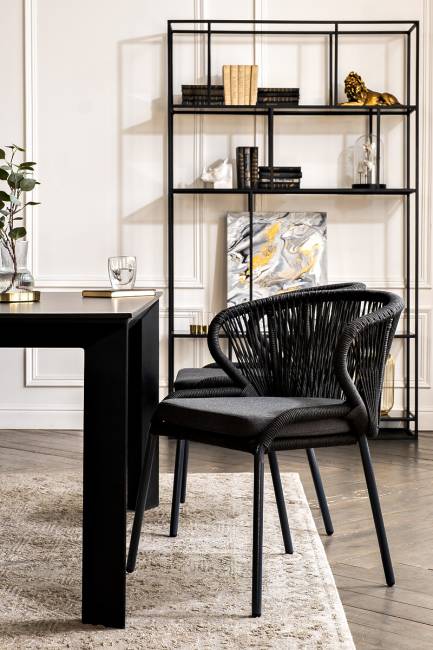 "Венето" обеденная группа на 4 персоны со стульями "Милан", каркас темно-серый, роуп темно-серый "Венето" обеденная группа на 4 персоны со стульями "Милан", каркас темно-серый, роуп темно-серый