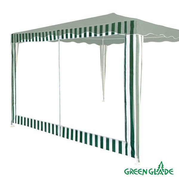 Стенка для садового тента Green Glade 4130 1,95х2,95м полиэстер с москитной сеткой зеленая (20)