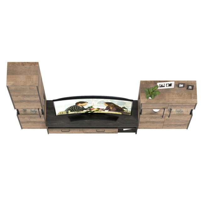 Мебель для гостиной в стиле лофт с подсветкой Трувор № 26 цвет дуб гранж песочный/интра