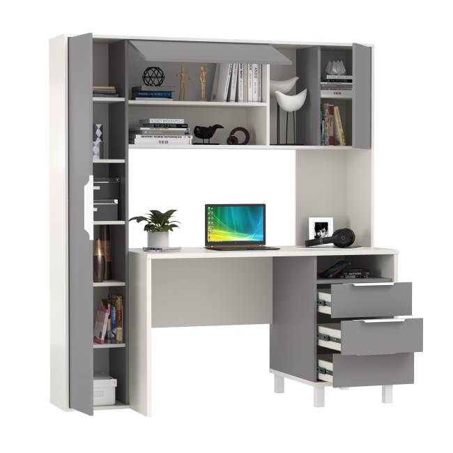 Рабочий стол Комфорт 12.95N цвет белый премиум/серый шифер Рабочий стол Комфорт 12.95N цвет белый премиум/серый шифер