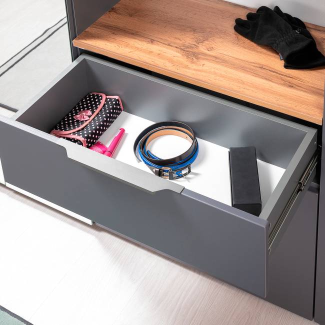 Большая прихожая Октава № 27 цвет серый графит/дуб крафт золотой Большая прихожая Октава № 27 цвет серый графит/дуб крафт золотой