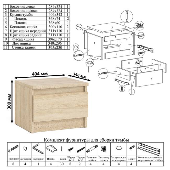 Двухтумбовый стол компьютерный Мори МС-2 с тумбочкой с ящиком и полкой на 1200 цвет дуб сонома Двухтумбовый стол компьютерный Мори МС-2 с тумбочкой с ящиком и полкой на 1200 цвет дуб сонома