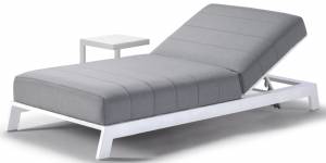 Шезлонг-лежак металлический Bite белый, светло-серый 2030х900х600 мм