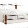 Кровать AT-915 дерево гевея/металл, 160*200 см (Queen bed), красный дуб/черный дуб темный