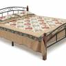 Кровать AT-8077 дерево гевея/металл, 160*200 см (Queen bed), красный дуб/черный дуб темный