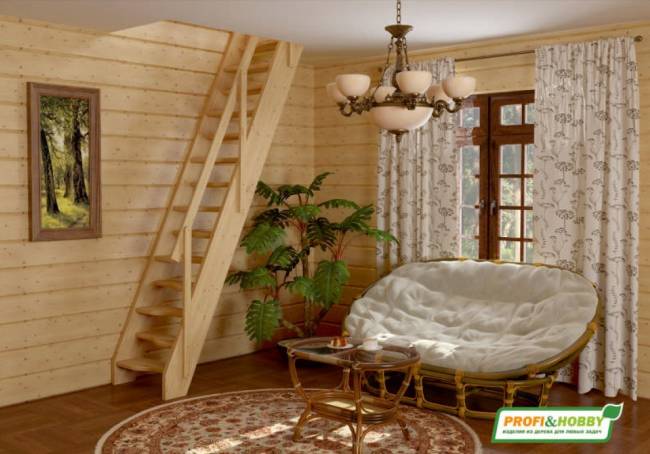 Деревянная лестница К-007м/28 Деревянная лестница К-007м/28