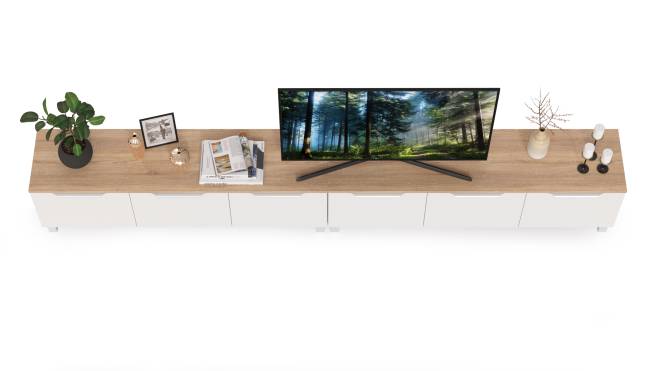 Две тумбы под ТВ 13.267.01 + 13.267.01 цвет белый шагрень/дуб сонома Две тумбы под ТВ 13.267.01 + 13.267.01 цвет белый шагрень/дуб сонома