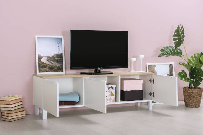 Тумба под ТВ 13.267.01 цвет белый шагрень/дуб сонома Тумба под ТВ 13.267.01 цвет белый шагрень/дуб сонома