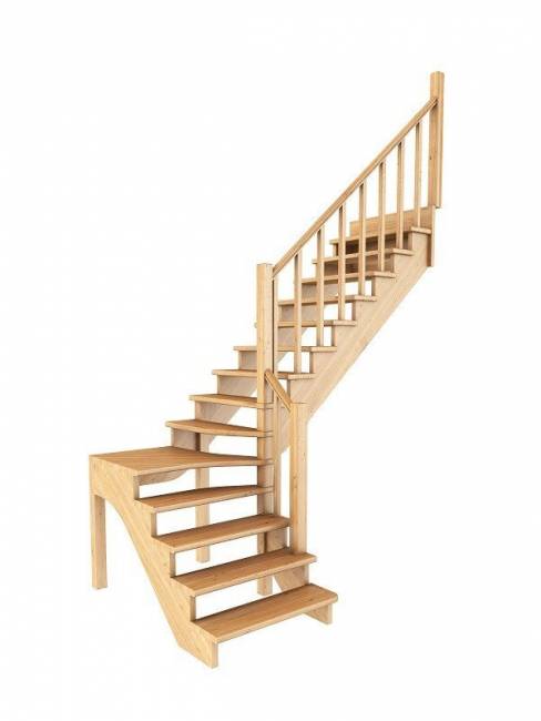 Деревянная лестница К-031м/2 Деревянная лестница К-031м/2