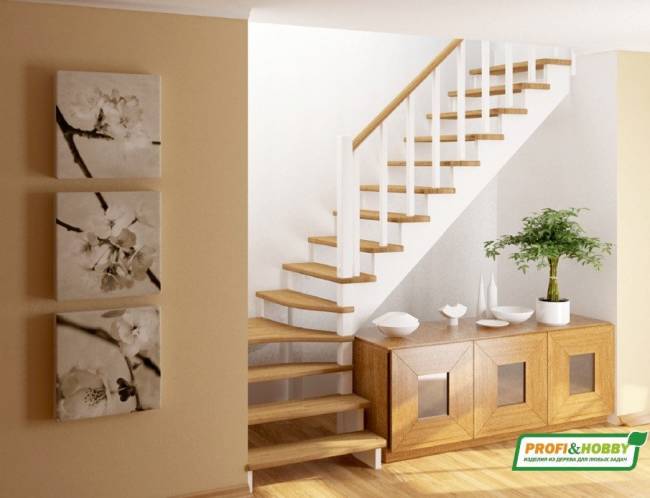 Деревянная лестница К-031м/2 Деревянная лестница К-031м/2