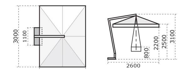 Зонт профессиональный 2х3 м Torino Braccio имитация ироко, слоновая кость 2000х3000 мм Зонт профессиональный 2х3 м Torino Braccio имитация ироко, слоновая кость 2000х3000 мм