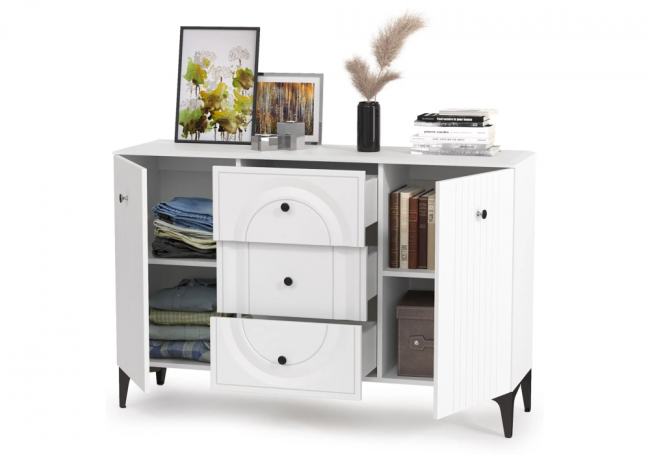 Комод Вестра 13.309 белый pe шагрень / белая шагрень