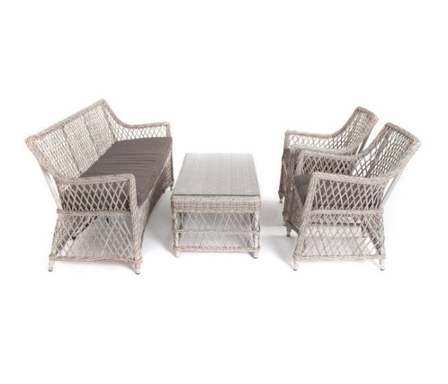 "Асти" лаунж-зона из искусственного ротанга на 4 персоны, цвет бежевый "Асти" лаунж-зона из искусственного ротанга на 4 персоны, цвет бежевый