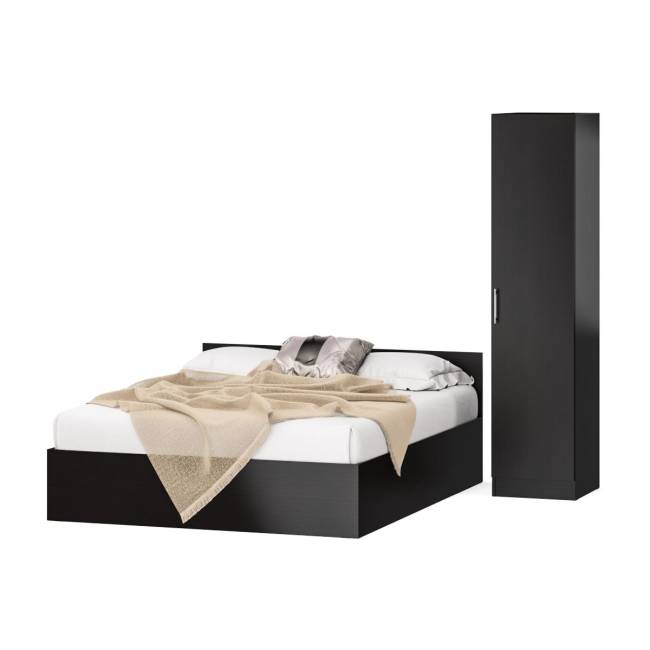 Двуспальная кровать с ящиками 1600 с пеналом Стандарт цвет венге Двуспальная кровать с ящиками 1600 с пеналом Стандарт цвет венге