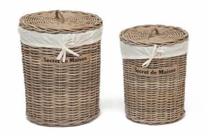 Корзина Secret De Maison Letti (набор из 2 штук) натуральный ротанг, D48*58/D38*49 см, Натуральный Кубу / Natural Kubu Натуральный Кубу / Natural Kubu натуральный ротанг