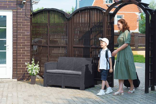 Arizona b:rattan, Диван двухместный, антрацит (2-х местная подушка)