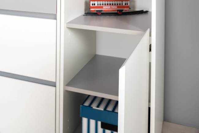 Открытые шкафы для библиотеки Торонто цвет белый шагрень/стальной серый Открытые шкафы для библиотеки Торонто цвет белый шагрень/стальной серый