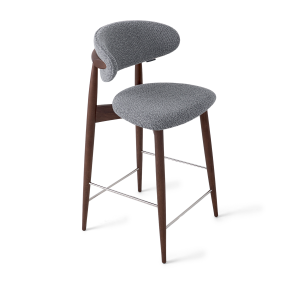 Стул Глори полубарный серый, опора бук коричневый