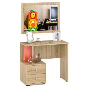 Стол косметический с зеркалом Камелия цвет дуб сонома