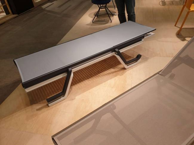 Шезлонг металлический Podio белый, синий 1900х720х325 мм Шезлонг металлический Podio белый, синий 1900х720х325 мм