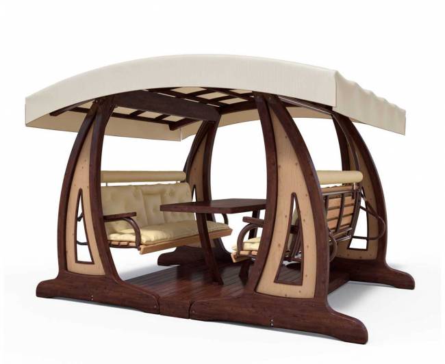 Качели садовые "Валенсия Х2" Премиум (лиственница)