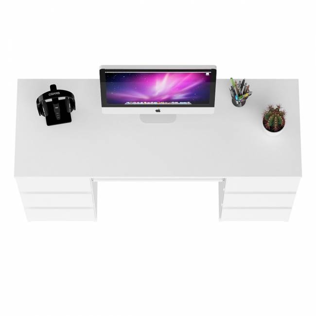 Компьютерный стол с двумя тумбами Мори МС-2 цвет белый Компьютерный стол с двумя тумбами Мори МС-2 цвет белый