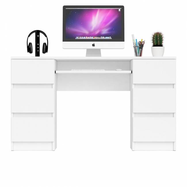 Компьютерный стол с двумя тумбами Мори МС-2 цвет белый Компьютерный стол с двумя тумбами Мори МС-2 цвет белый