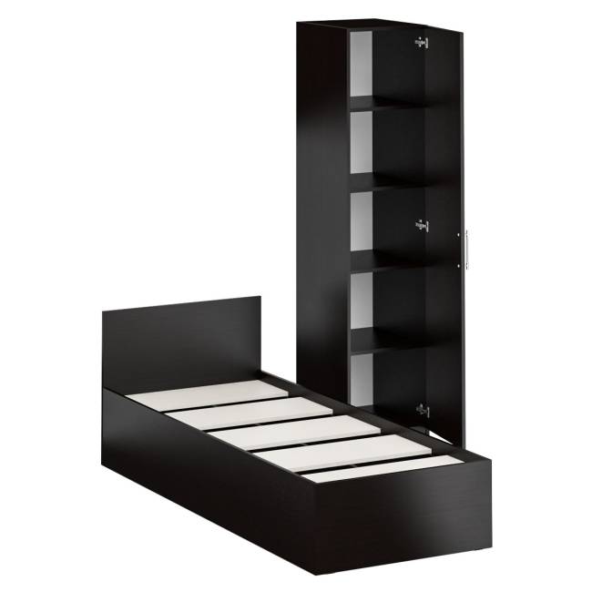 Кровать односпальная 800 с пеналом Стандарт цвет венге