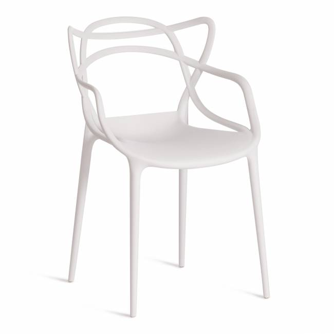 Стул Cat Chair (mod. 028) пластик, 53 x 59 x 82,5 см, белый (White C0057) (Комплект из 2 шт.) белый