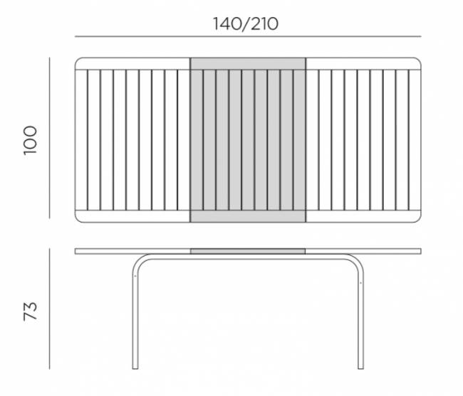 Стол пластиковый раздвижной Alloro 140 Extensible белый, тортора 1400-2100х1000х730 мм Стол пластиковый раздвижной Alloro 140 Extensible белый, тортора 1400-2100х1000х730 мм