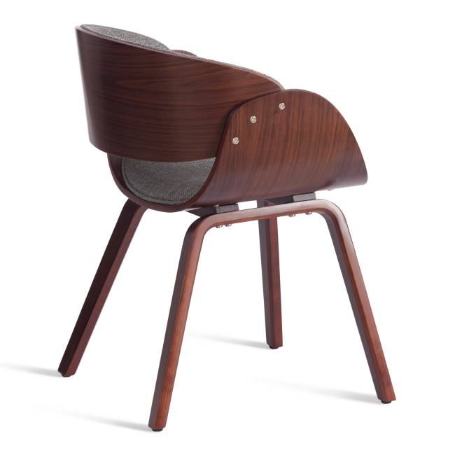 Стул LANDO (mod.8036) дерево / ткань, 59х53х75 см, орех/серый, Aimcasa 28 орех темный, серый дерево / ткань