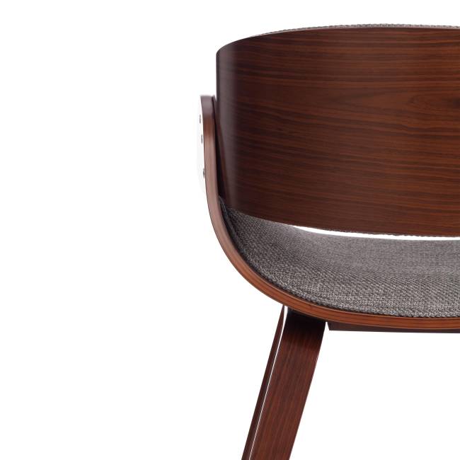 Стул LANDO (mod.8036) дерево / ткань, 59х53х75 см, орех/серый, Aimcasa 28 орех темный, серый дерево / ткань