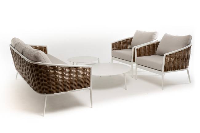 "Тоскана" лаунж-зона из искусственного ротанга, цвет соломенный "Тоскана" лаунж-зона из искусственного ротанга, цвет соломенный