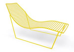 Шезлонг-лежак металлический Link Lounge желтый 1530х710х820 мм