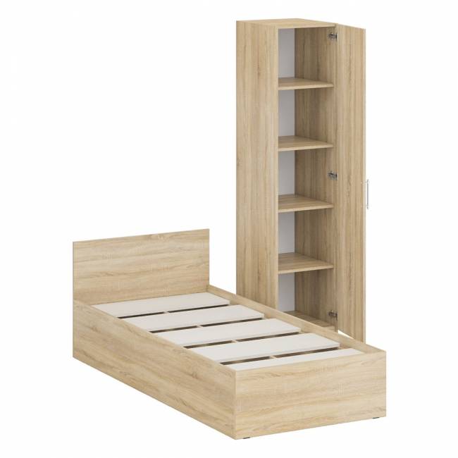 Кровать односпальная 900 с пеналом Стандарт цвет дуб сонома Кровать односпальная 900 с пеналом Стандарт цвет дуб сонома