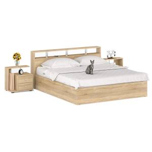 Кровать 1800 Камелия + две тумбы цвет дуб сонома