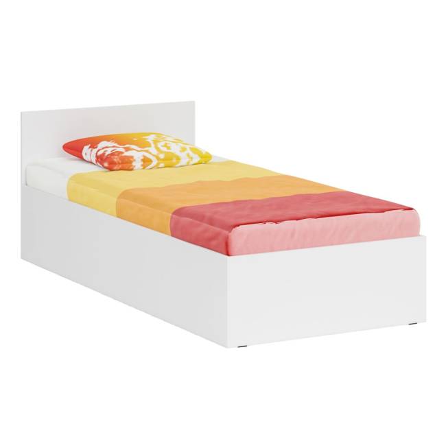 Кровать белая односпальная 900 со шкафом для одежды 2-х створчатым Стандарт цвет белый Кровать белая односпальная 900 со шкафом для одежды 2-х створчатым Стандарт цвет белый