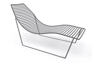 Шезлонг-лежак металлический Link Lounge серый 1530х710х820 мм