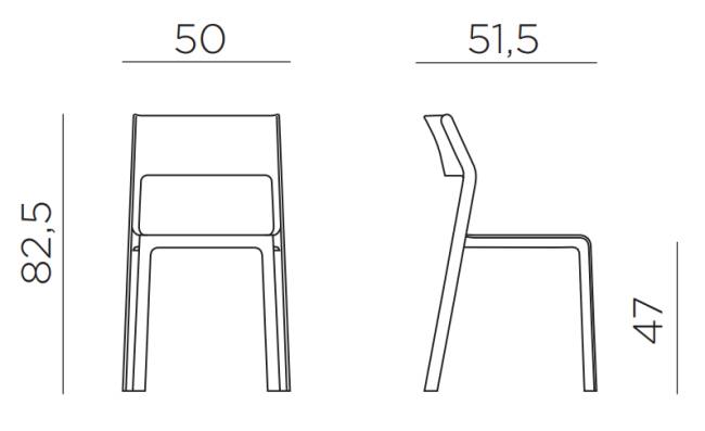 Стул пластиковый Trill Bistrot тортора 500х515х825 мм Стул пластиковый Trill Bistrot тортора 500х515х825 мм