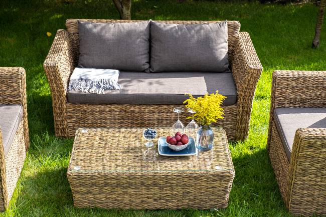 "Капучино Сингл" лаунж-зона из искусственного ротанга (гиацинт), цвет соломенный "Капучино Сингл" лаунж-зона из искусственного ротанга (гиацинт), цвет соломенный