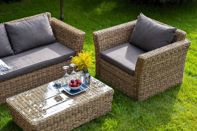 "Капучино Сингл" лаунж-зона из искусственного ротанга (гиацинт), цвет соломенный "Капучино Сингл" лаунж-зона из искусственного ротанга (гиацинт), цвет соломенный