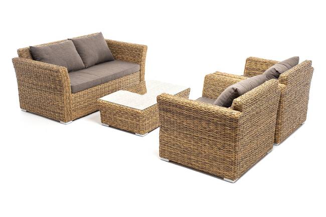 "Капучино Сингл" лаунж-зона из искусственного ротанга (гиацинт), цвет соломенный "Капучино Сингл" лаунж-зона из искусственного ротанга (гиацинт), цвет соломенный