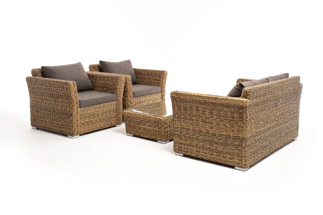 "Капучино Сингл" лаунж-зона из искусственного ротанга (гиацинт), цвет соломенный "Капучино Сингл" лаунж-зона из искусственного ротанга (гиацинт), цвет соломенный