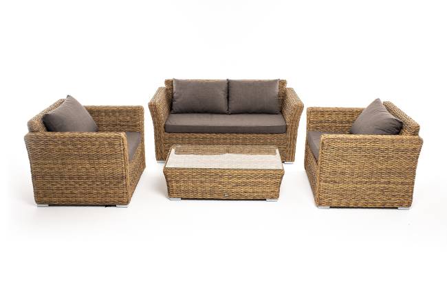 "Капучино Сингл" лаунж-зона из искусственного ротанга (гиацинт), цвет соломенный "Капучино Сингл" лаунж-зона из искусственного ротанга (гиацинт), цвет соломенный