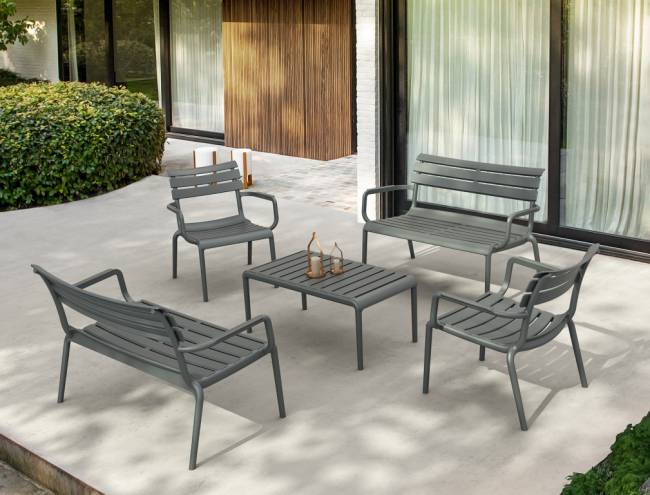 Столик пластиковый журнальный Paris Lounge Table темно-серый 900х500х400 мм Столик пластиковый журнальный Paris Lounge Table темно-серый 900х500х400 мм