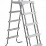 Лестница для бассейнов до 132см, 4 ступеньки, с площадкой, с защитой