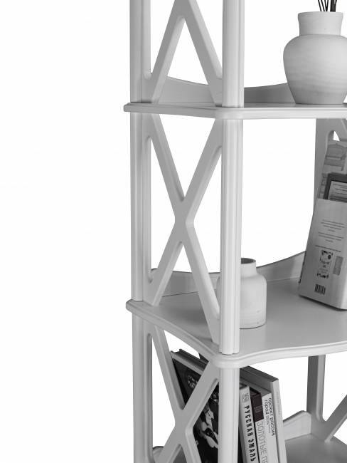 Этажерка-стеллаж Джульетта 4 уровня, молочный дуб Л Этажерка-стеллаж Джульетта 4 уровня, молочный дуб Л